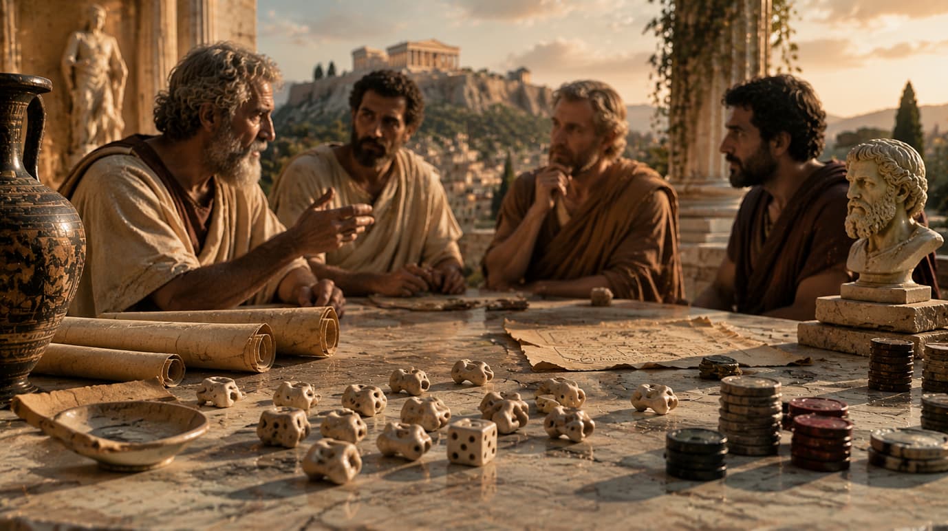Historical faith perspectives on games of chance with ancient dice, probability concepts and casino philosophy connections